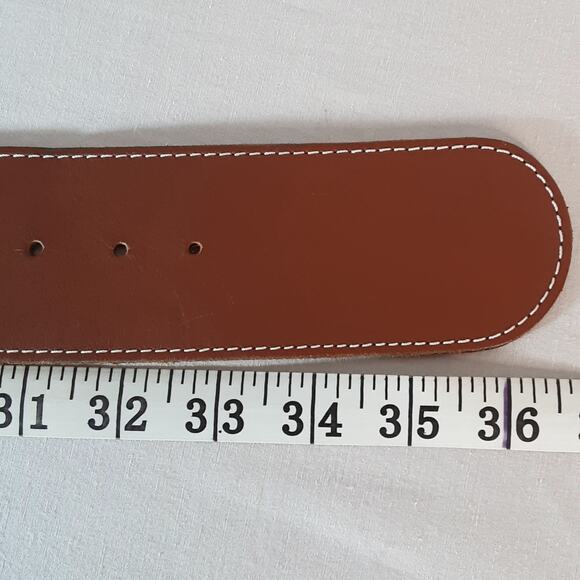 Cache Womens Chunky Belt Medium Waist Camel Brown Decorative Buckle And Loop - Picture 11 of 13